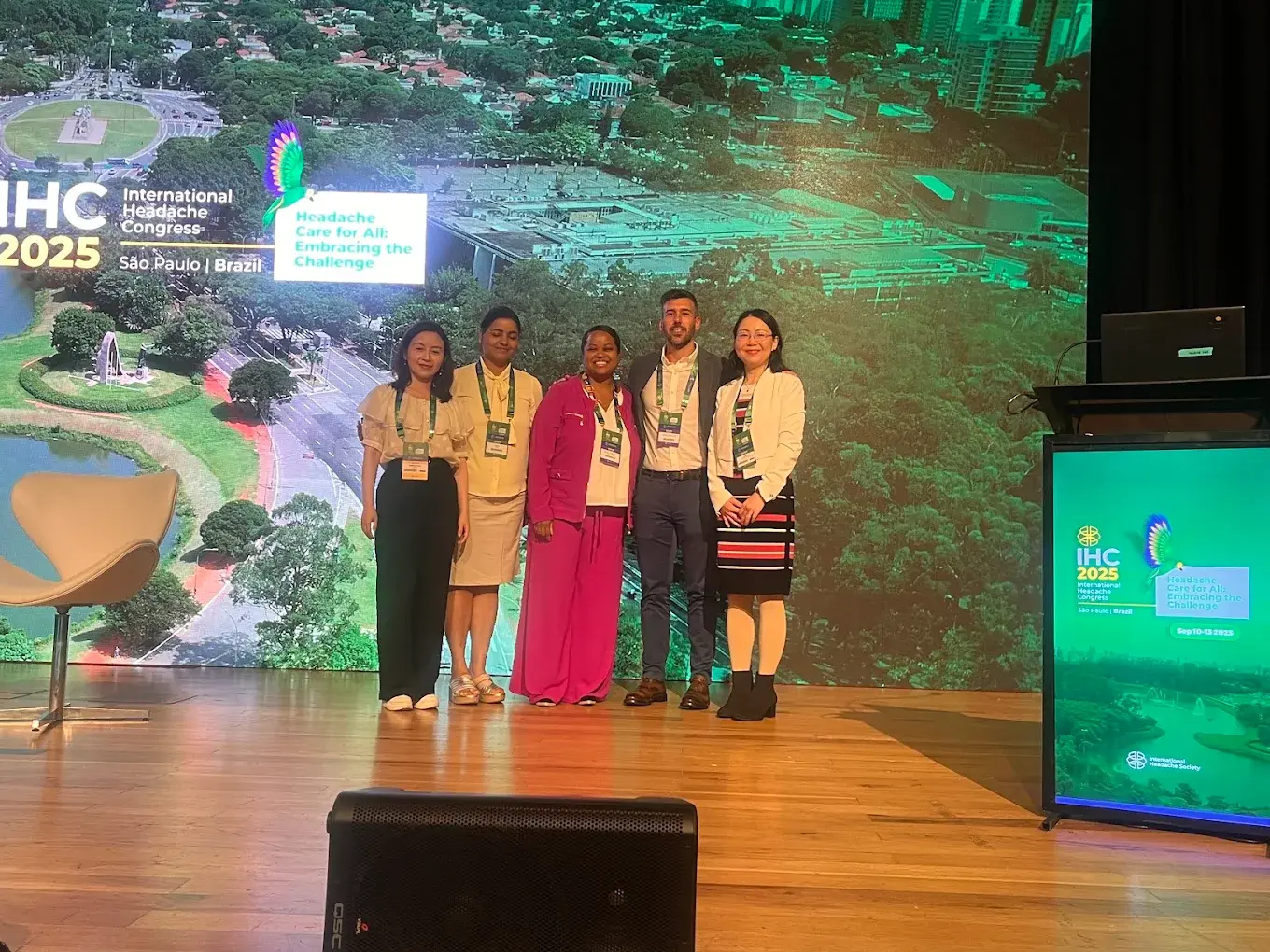 Dr. Neha Pandey at the International Headache Congress 2025 in São Paulo